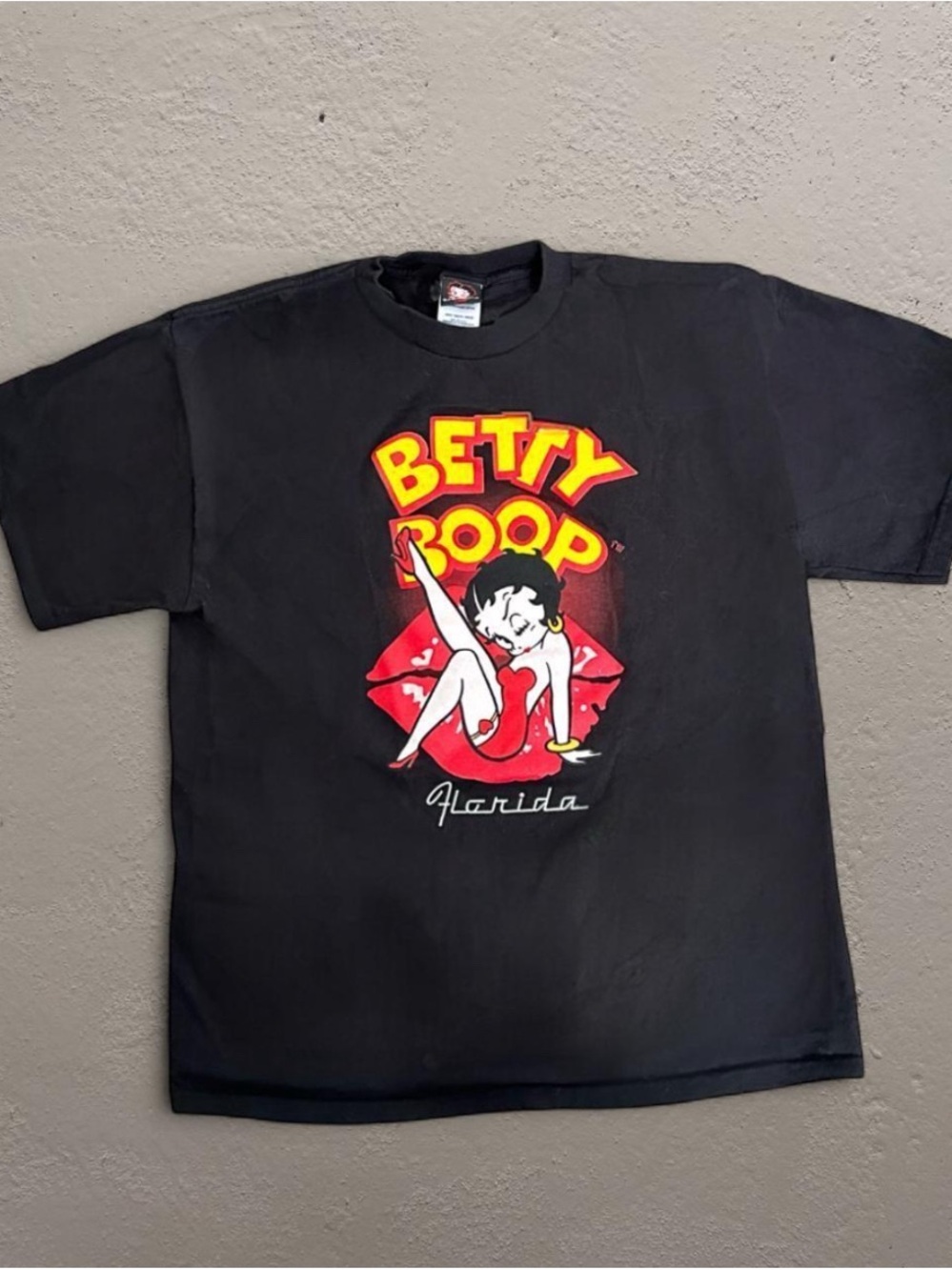 2005 Betty Boop Black Florida Jerry Leigh Entertainment Apparel Cartoon Tee